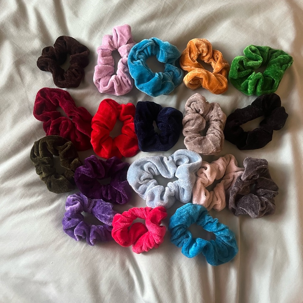 Colorful Velvet Scrunchies Set
